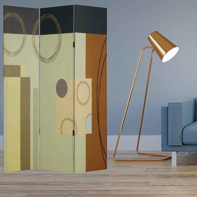 Multi Color Wood Canvas 3 Panel Screen By Homeroots - 274753