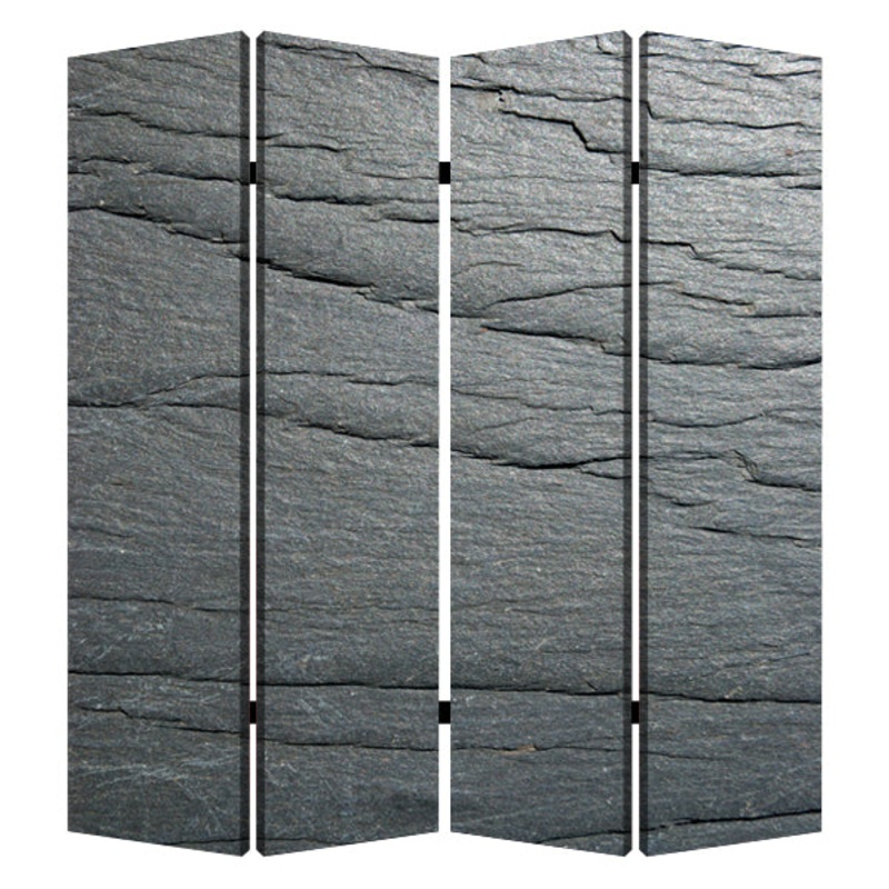 Multi Color Wood Canvas Black Slate Screen By Homeroots - 274662
