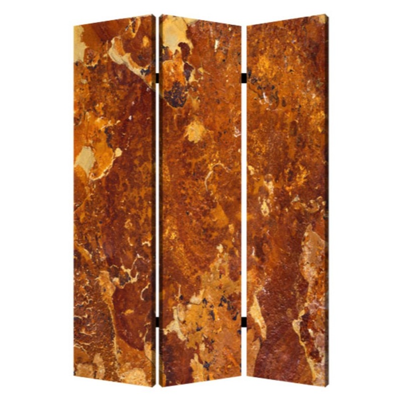 Multi Color Wood Canvas Brown Marble Screen By Homeroots