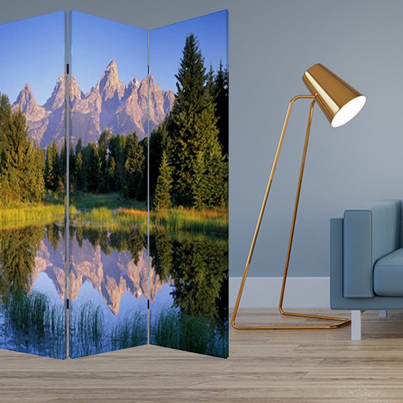 Multi Color Wood Canvas Mountain Peaks Screen By Homeroots
