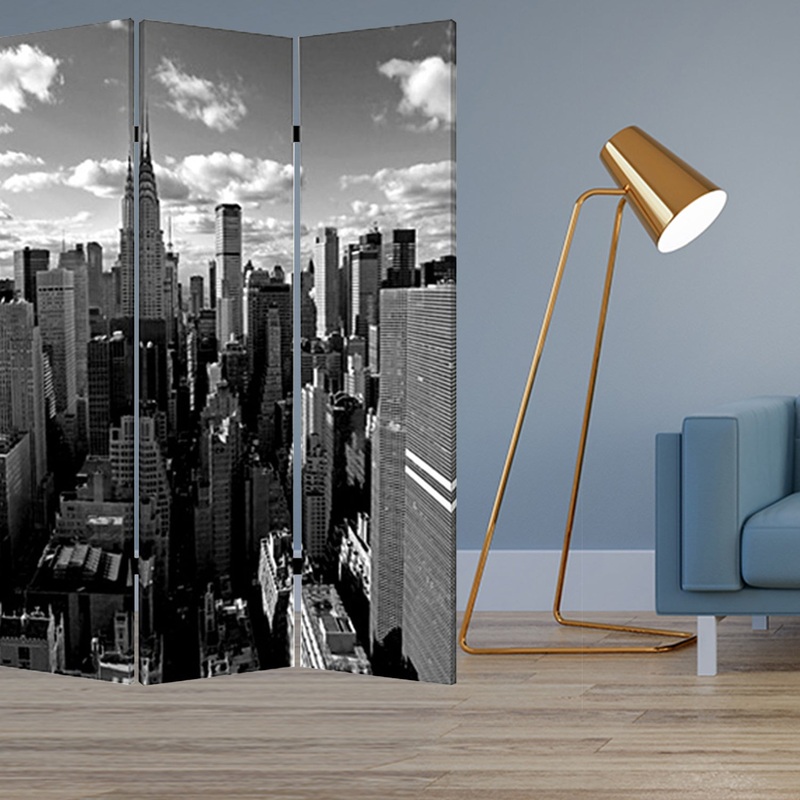 Multi Color Wood Canvas New York Skyline Screen By Homeroots