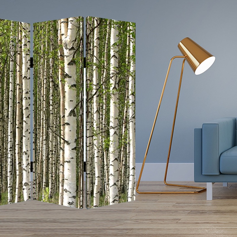 Multi Color Wood Canvas Prolific Forrest Screen By Homeroots