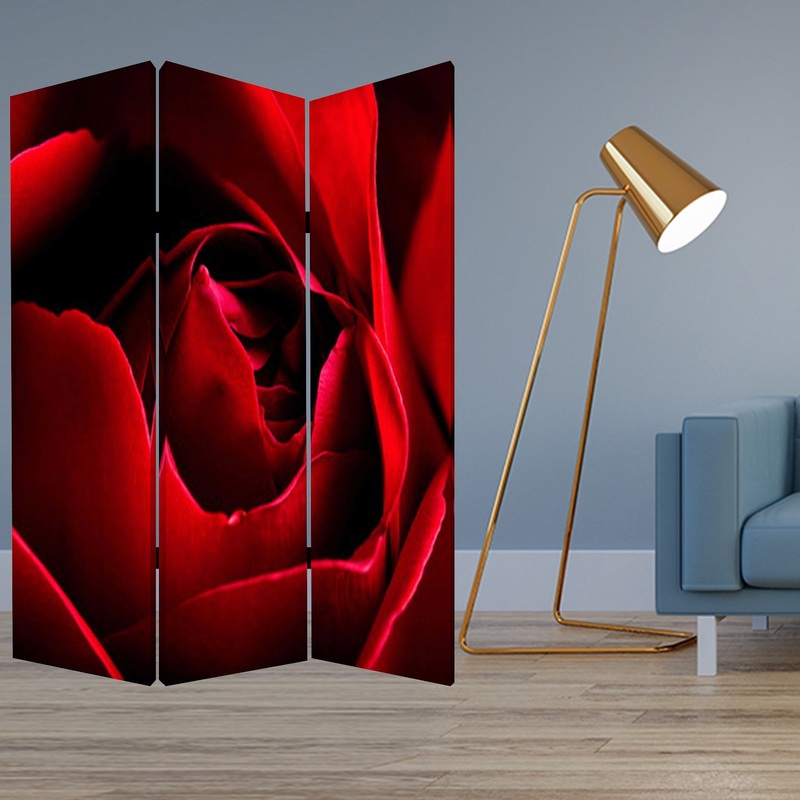 Multi Color Wood Canvas Rose Screen By Homeroots