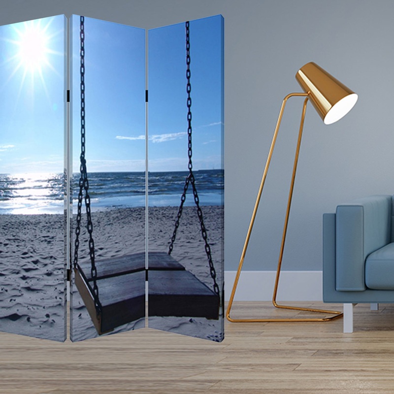 Multi Color Wood Canvas Seaside Serenity Screen By Homeroots
