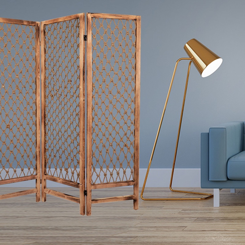 Natural Rope Wooden Screen By Homeroots