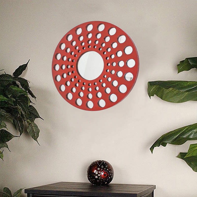 Red Mirrored Wooden - Wall Decor By Homeroots