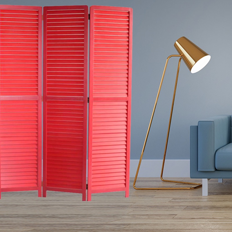 Red Wood Screen By Homeroots - 274726
