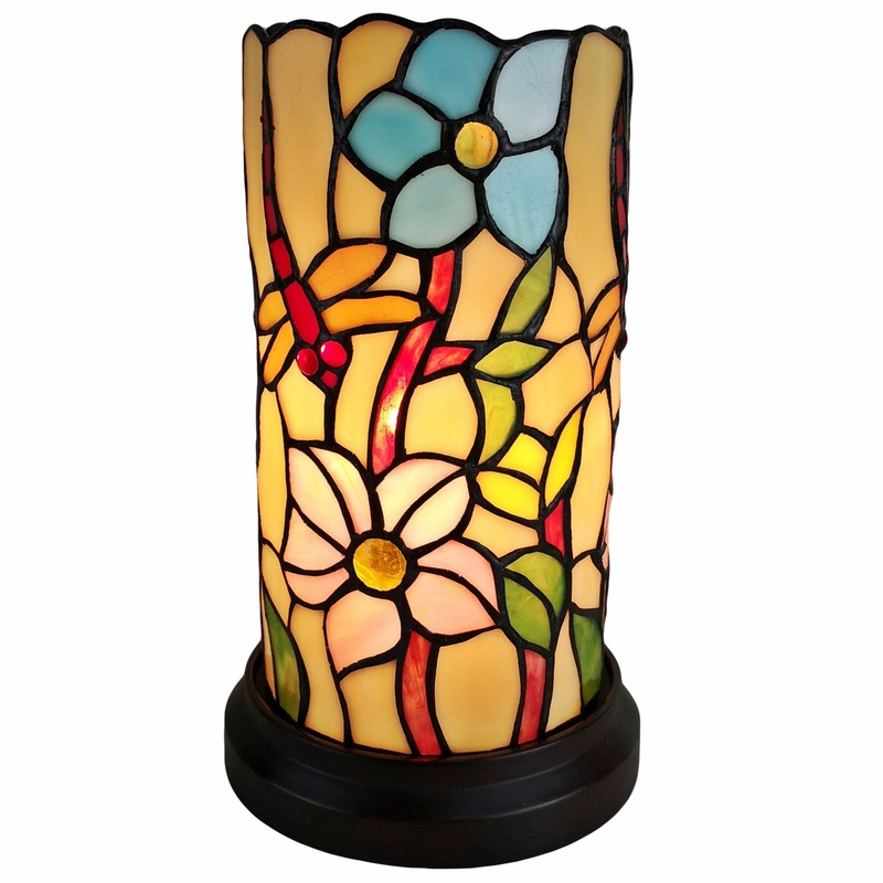 11" Tiffany Style Red Dragonfly Accent Table Lamp By Homeroots