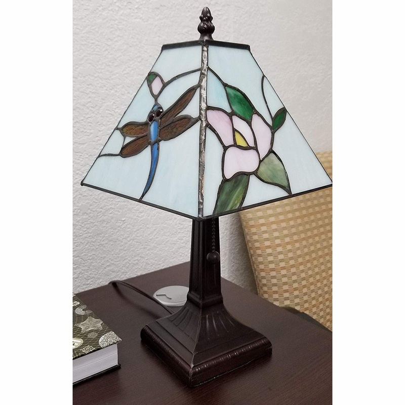 15" Tiffany Style Floral Dragonflies Table Lamp By Homeroots