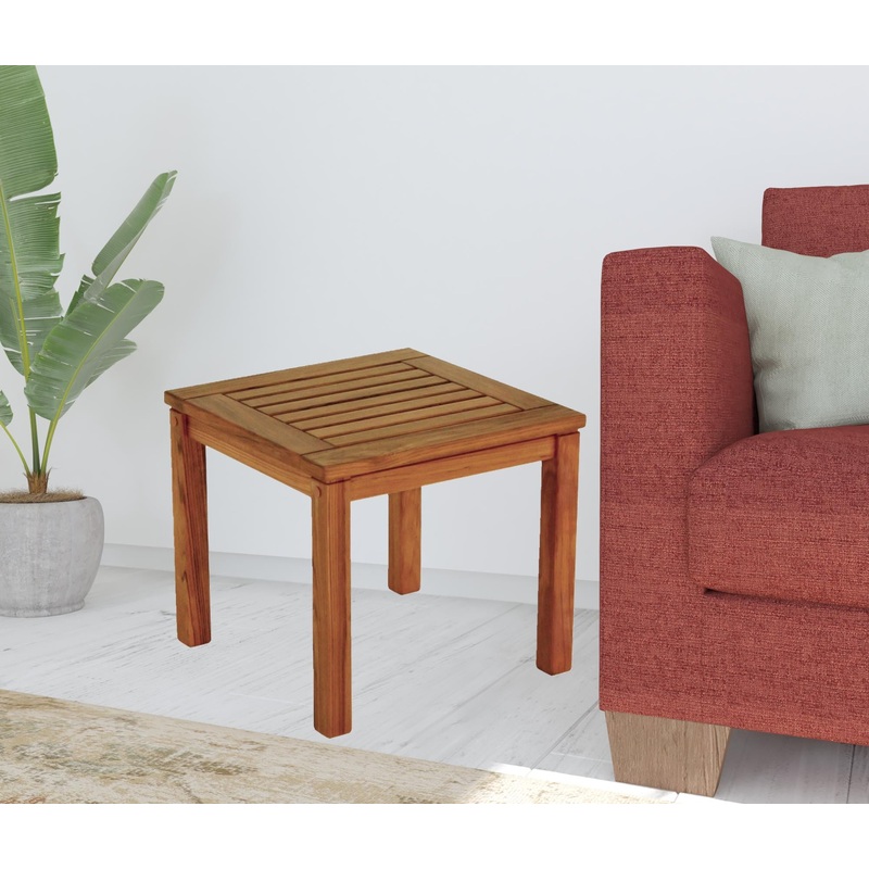 18" Brown Solid Wood Square End Table By Homeroots