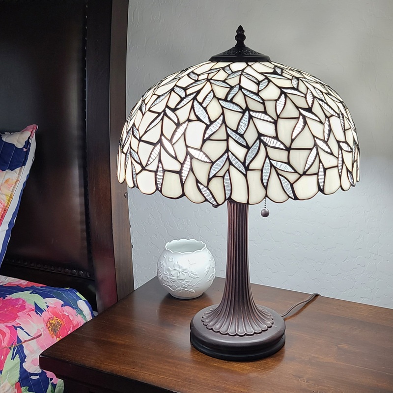 24" Stained Glass Leafy Vintage Accent Table Lamp By Homeroots
