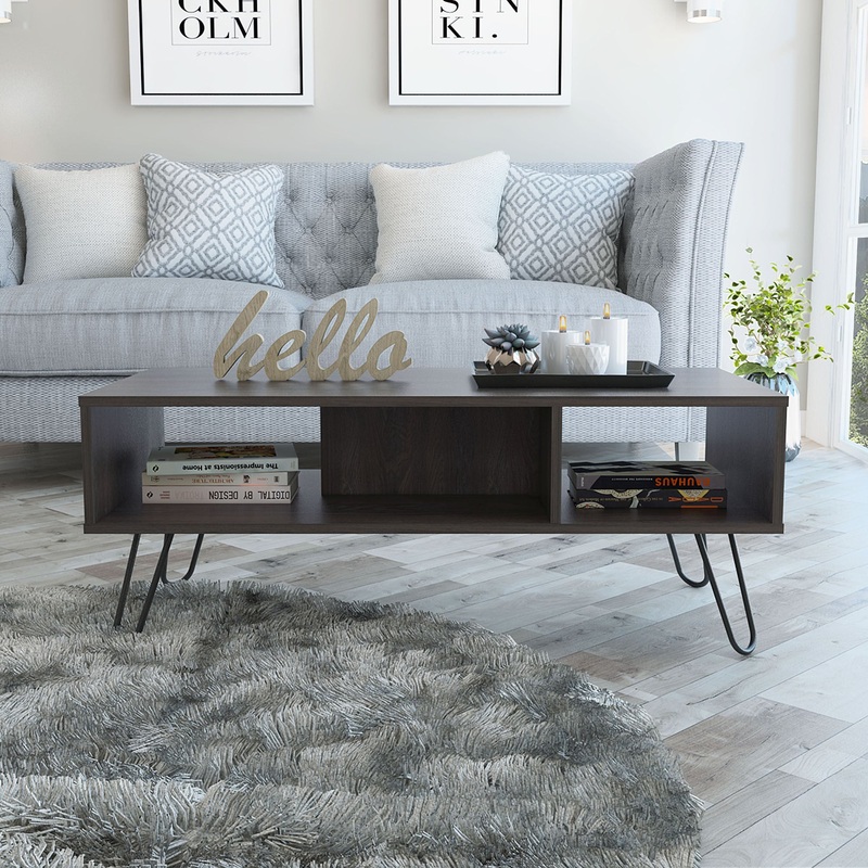 40" Carbon Espresso Manufactured Wood Rectangular Coffee Table By Homeroots