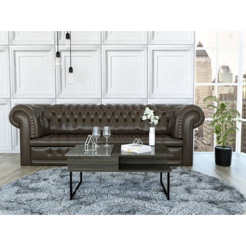 41" Onyx And Carbon Manufactured Wood Rectangular Lift Top Coffee Table By Homeroots