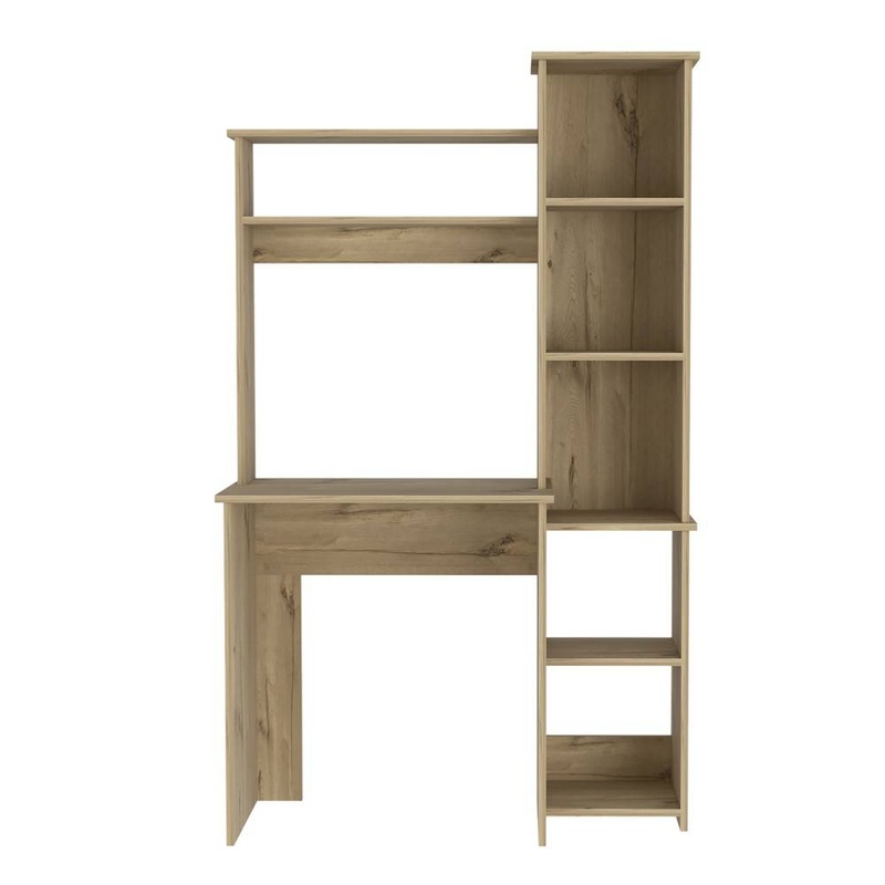 Modern Light Oak Office Desk with Storage Cabinet By Homeroots