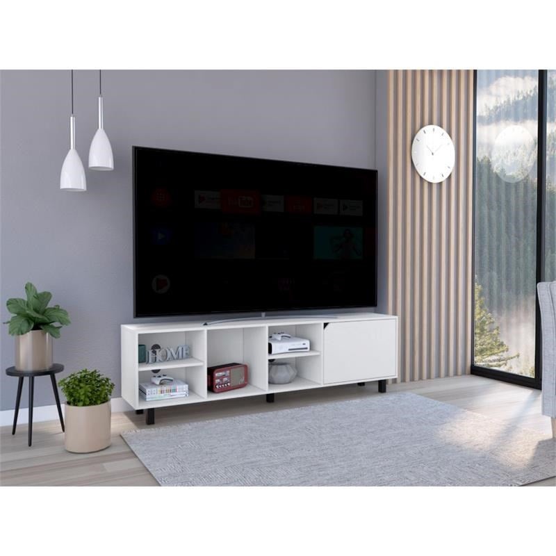 Stylish and Fresh White Television Stand By Homeroots
