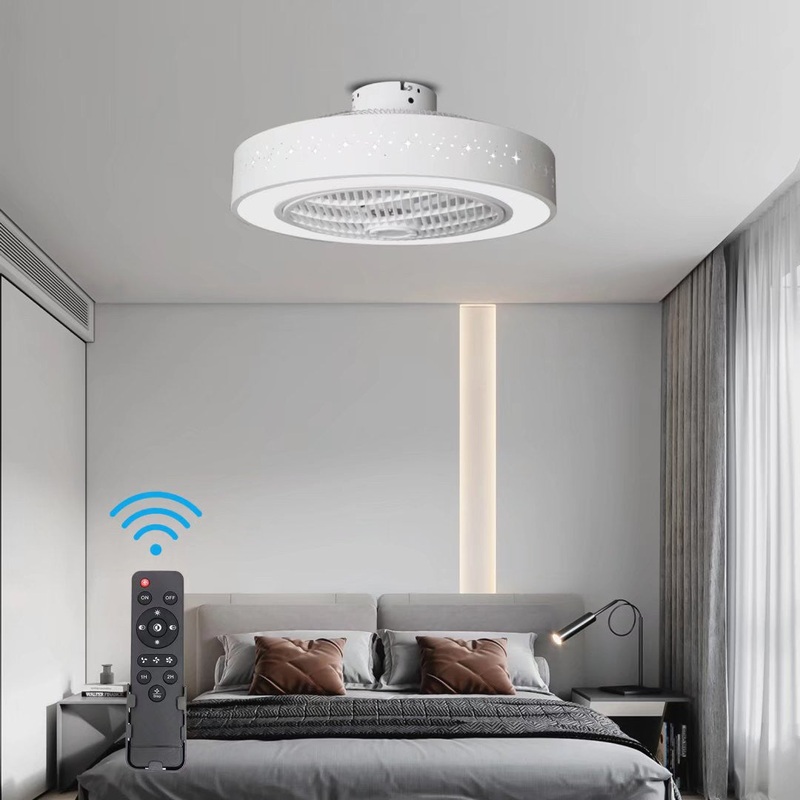 Compact Ceiling Fan and Light With Star Detailing By Homeroots