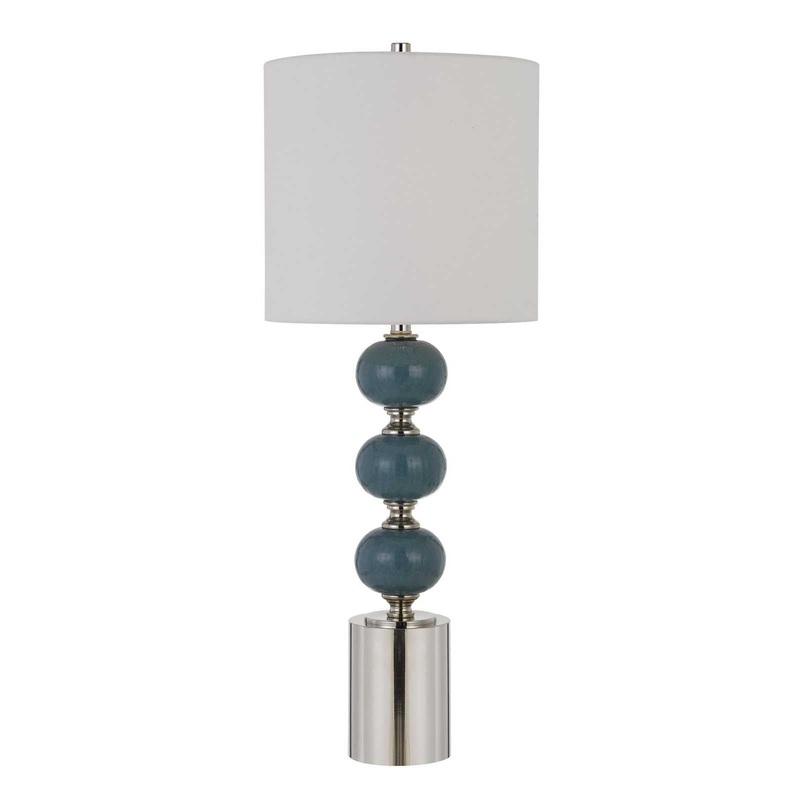 Set of Two 29" Modern Blue Metal Table Lamps By Homeroots