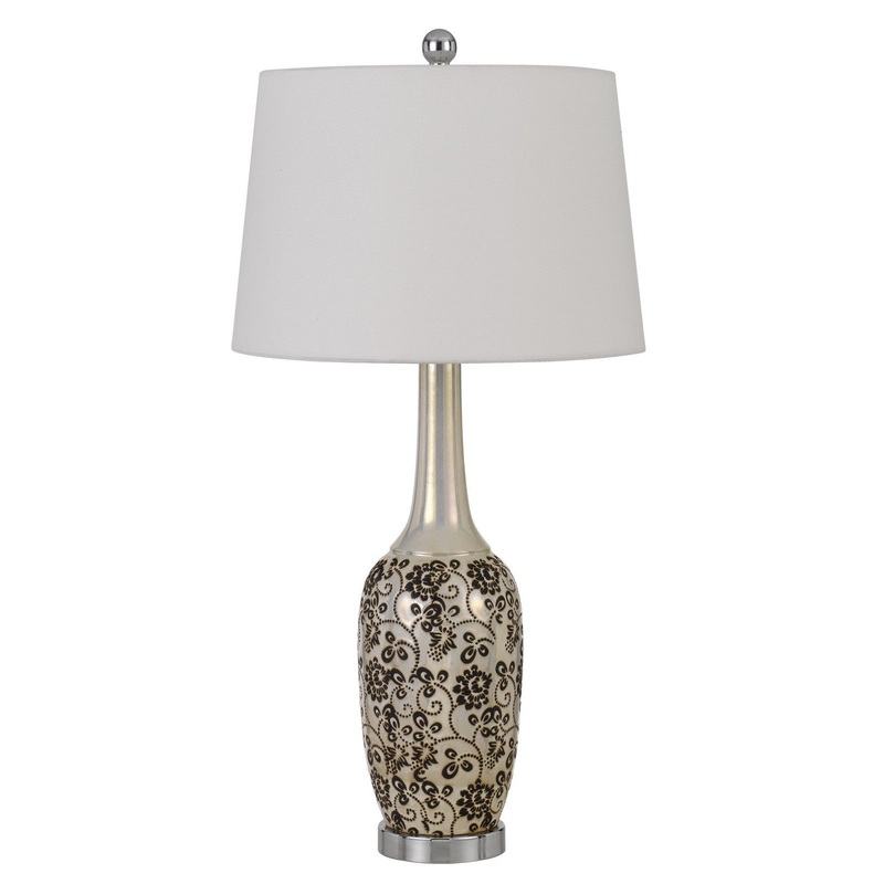 Set of Two 30 Stylish Ceramic Pearl Table Lamp By Homeroots