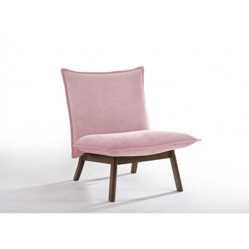 31" Plush Pink Low Profile Armless Accent Chair By Homeroots