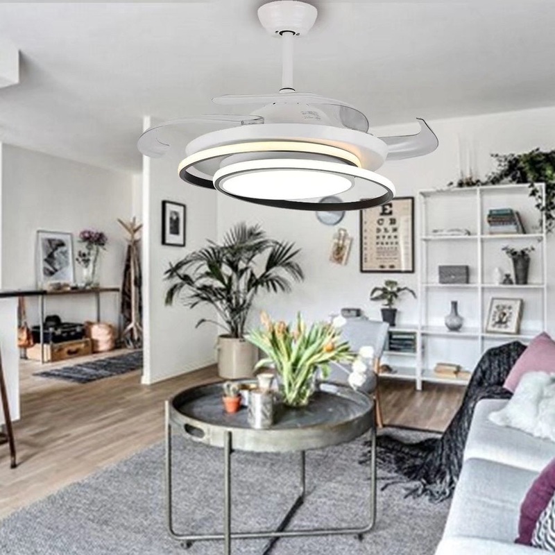 Asymmetric White Ceiling Lamp And Fan By Homeroots