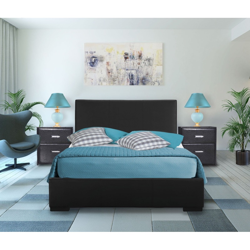 Black Upholstered Twin Platform Bed By Homeroots