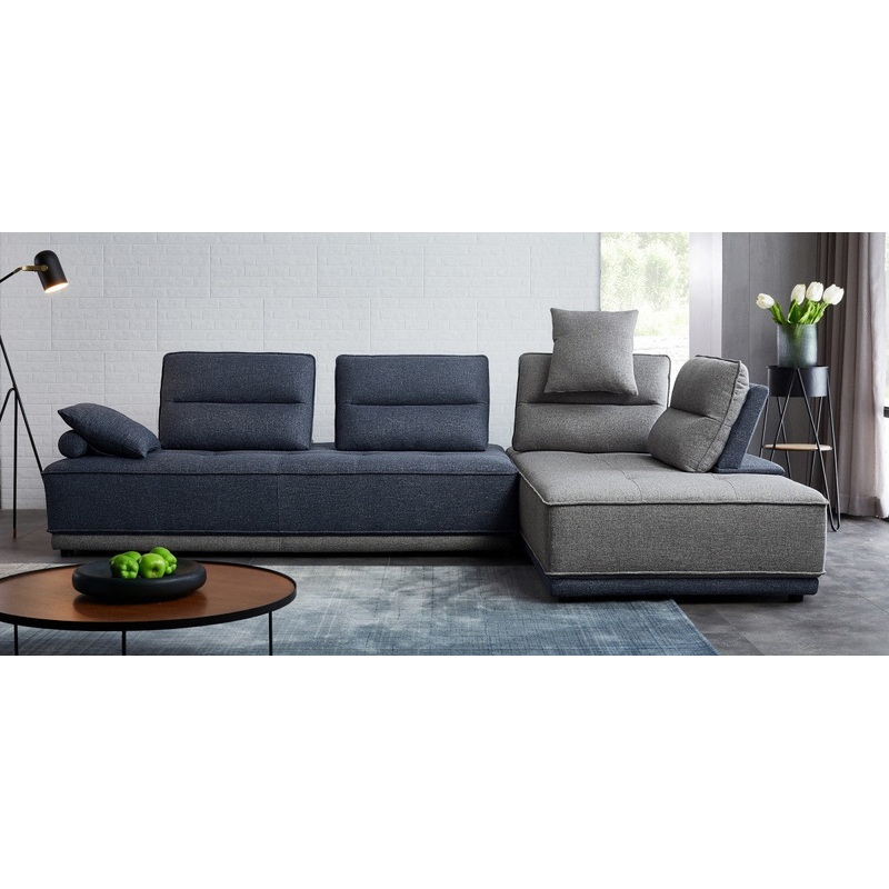 Blue and Gray Ultimate Lounger Modular Sectional Sofa By Homeroots