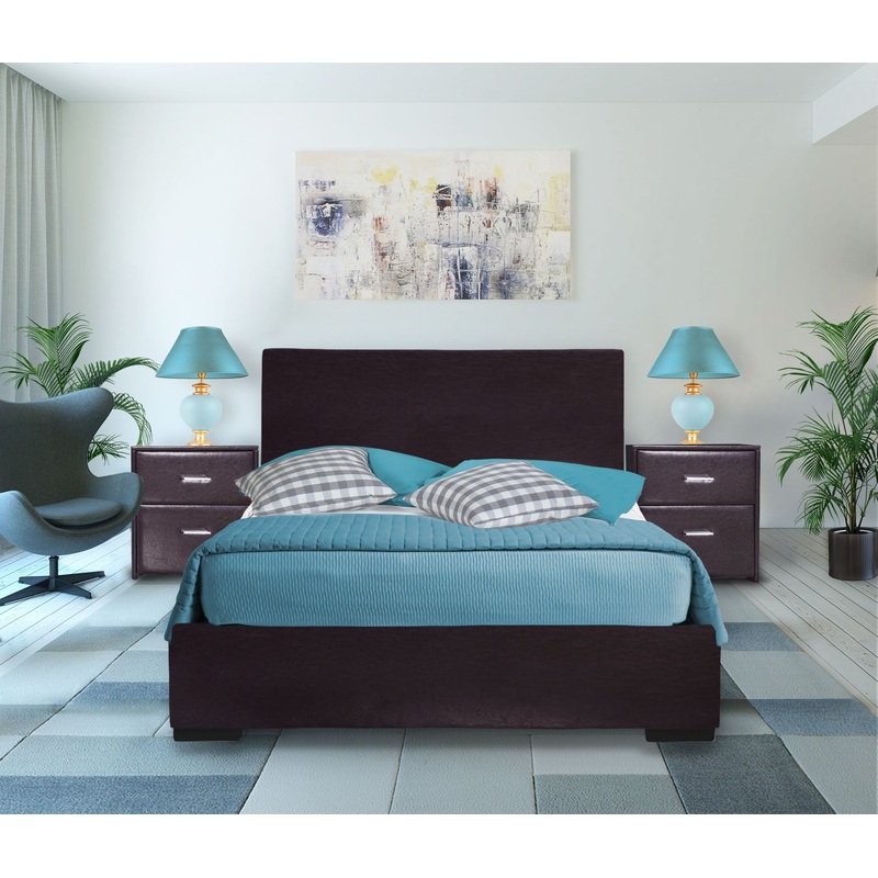 Brown Upholstered Full Platform Bed By Homeroots