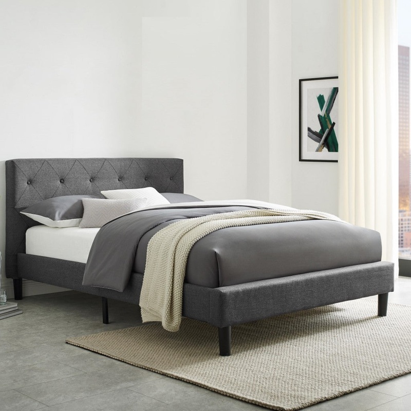 Grey King Platform Bed By Homeroots