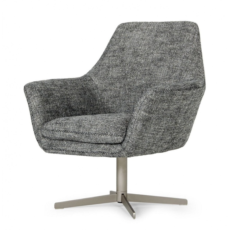 Industrial Dark Grey Chair With Metal Swivel By Homeroots