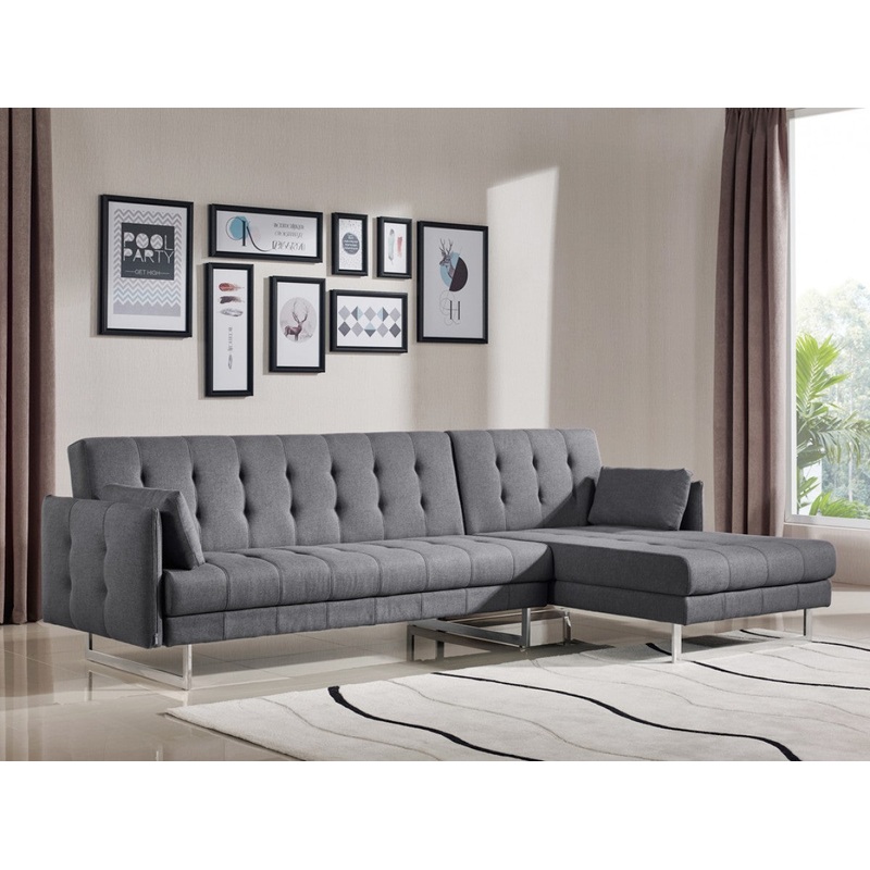 Modern Loft Gray Fabric Right Facing Sofa Bed By Homeroots
