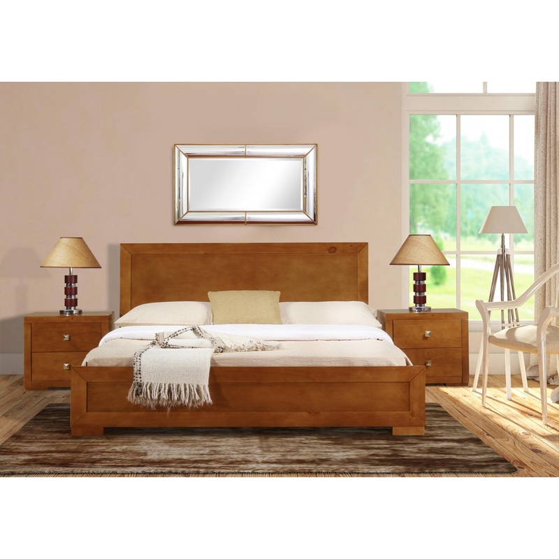 Oak Wood Twin Platform Bed By Homeroots - 397099