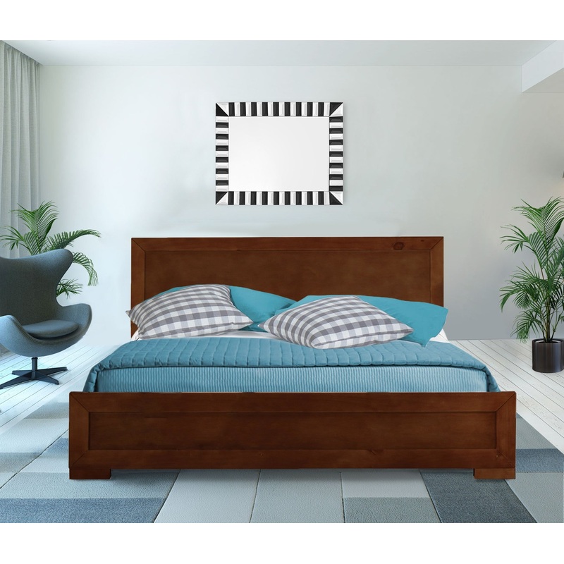 Walnut Wood Twin Platform Bed By Homeroots - 397079