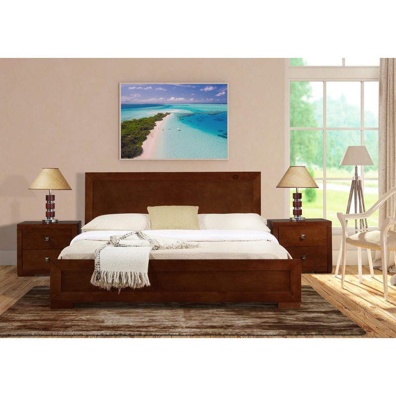 Walnut Wood Twin Platform Bed By Homeroots - 397103