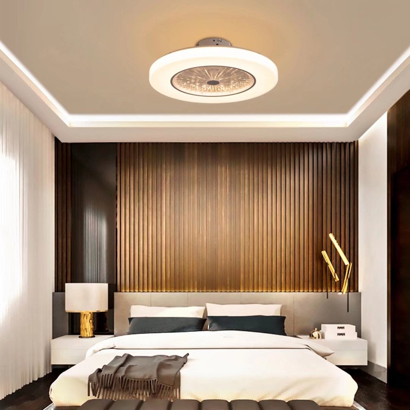 White Contemporary Acrylic Fan And Ceiling Lamp By Homeroots
