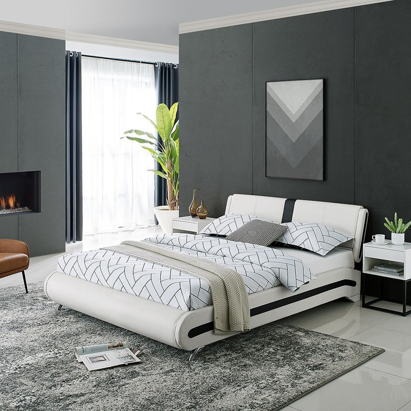 White Platform King Bed By Homeroots - 397014