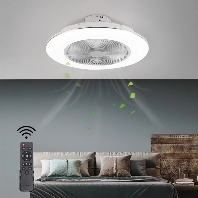 White Stylish LED Ceiling Lamp And Fan By Homeroots