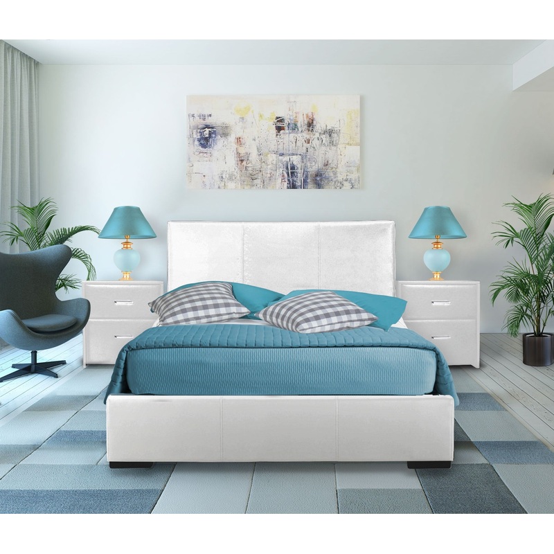 White Upholstered Twin Platform Bed By Homeroots