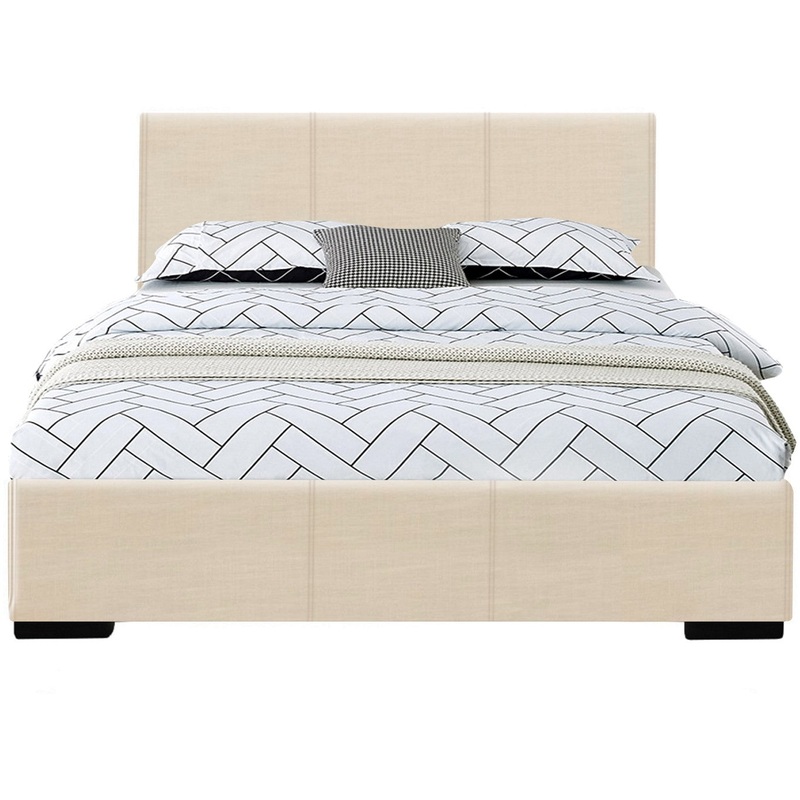 Beige Platform Full Bed By Homeroots