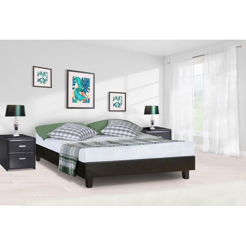 Black Platform Queen Bed By Homeroots - 397005