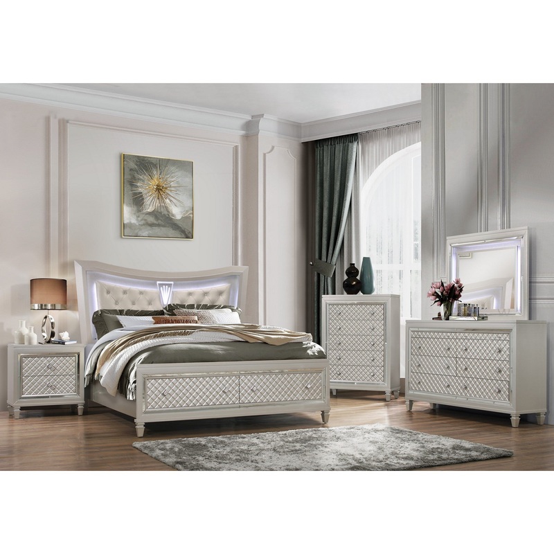 Champagne Toned Dresser With Tapered Acrylic Legs And 2 Jewelry Drawers By Homeroots