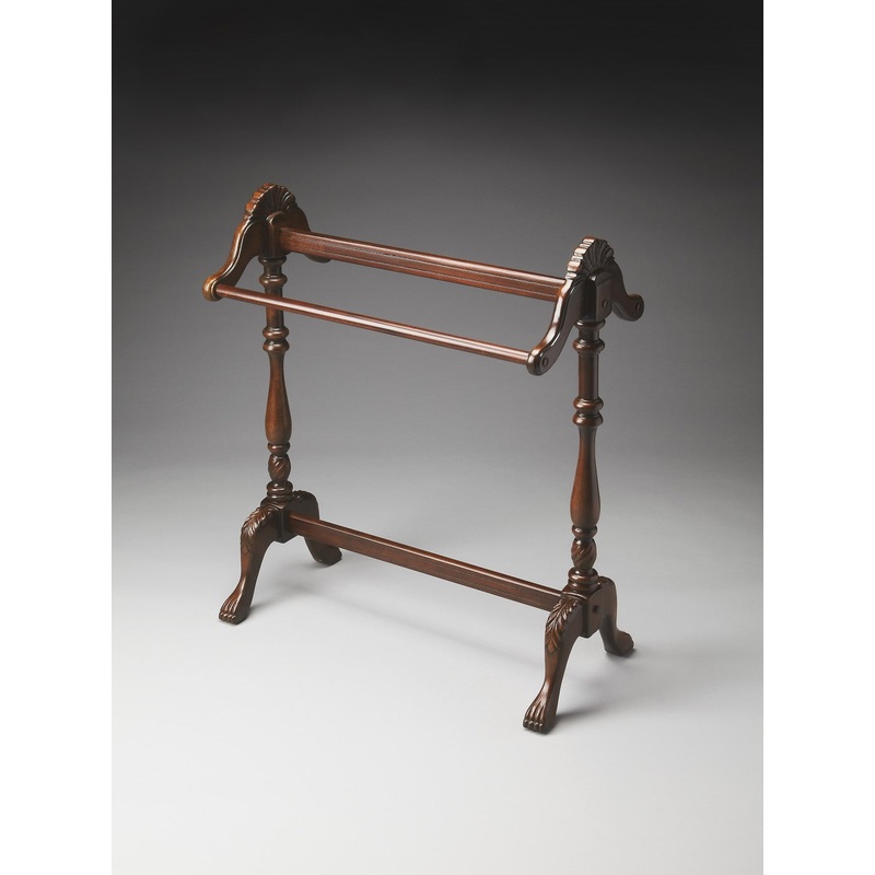 Dark Brown Finish Hand Harved Wooden Blanket Stand By Homeroots