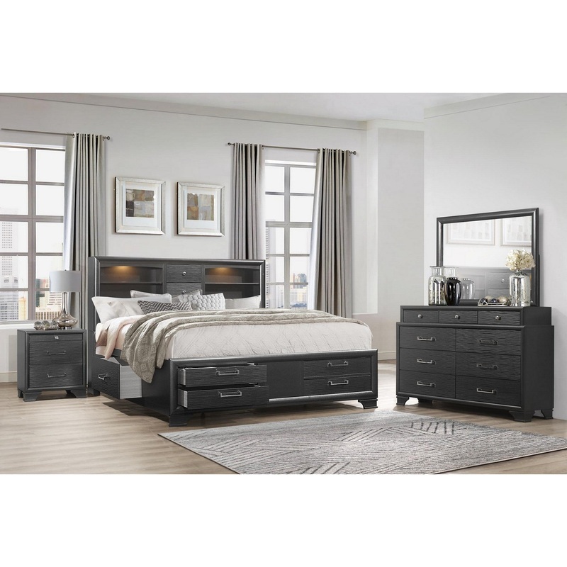 Grey Nightstand With 3 Drawers By Homeroots