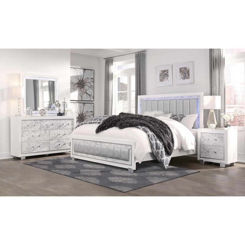 Modern White Nightstand With 2 Faux Marble Detailed Front Drawer. By Homeroots