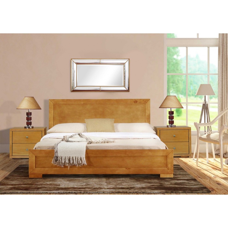 Moma Oak Wood Platform Twin Bed With Nightstand By Homeroots