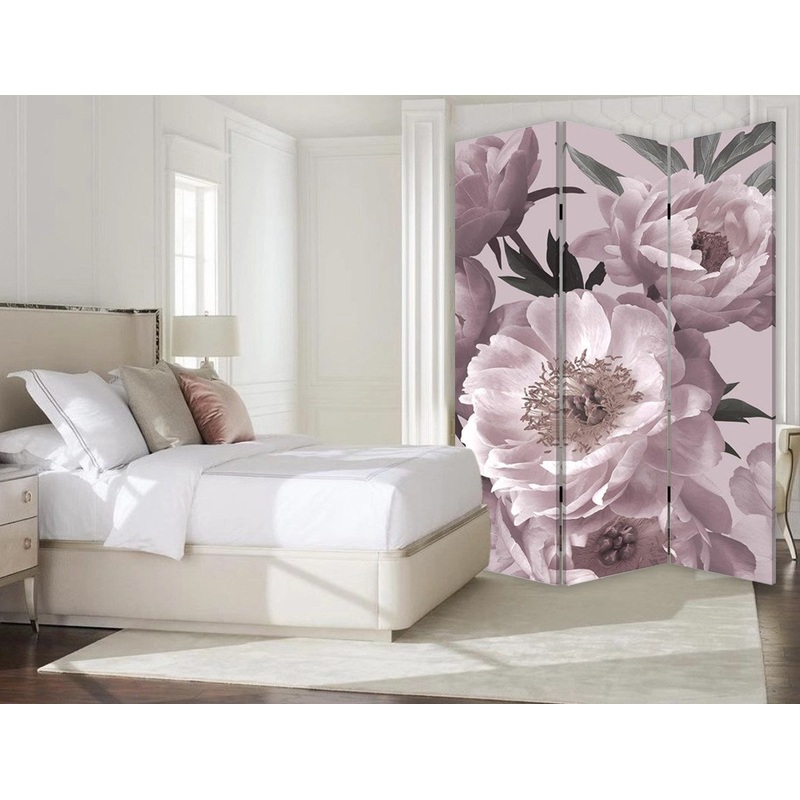 Romantic Floral Three Panel Room Divider Screen By Homeroots