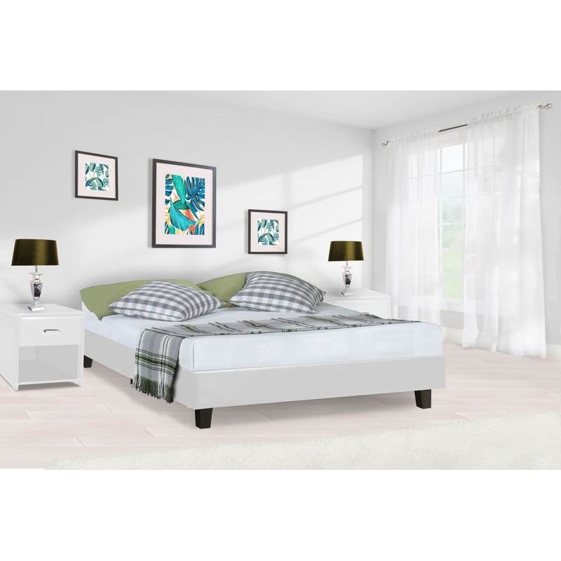 White Platform King Bed By Homeroots - 397008