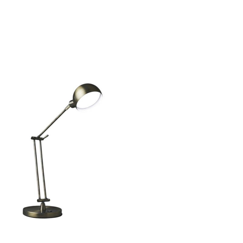 Antiqued Bronze Adjustable Swing Arm Desk Lamp USB With Antiqued Bronze Shade By Homeroots