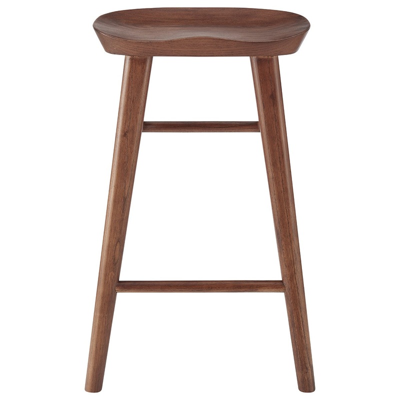 Brown Manufactured Wood Backless Counter Height Bar Chair By Homeroots