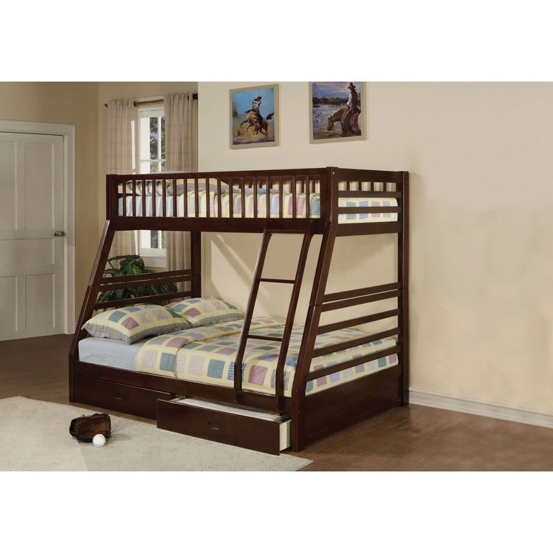 Brown Twin Over Full Size Bunk Bed By Homeroots