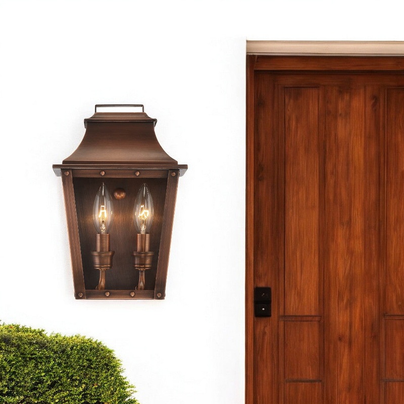 Coventry 2-Light Copper Patina Pocket Wall Light By Homeroots
